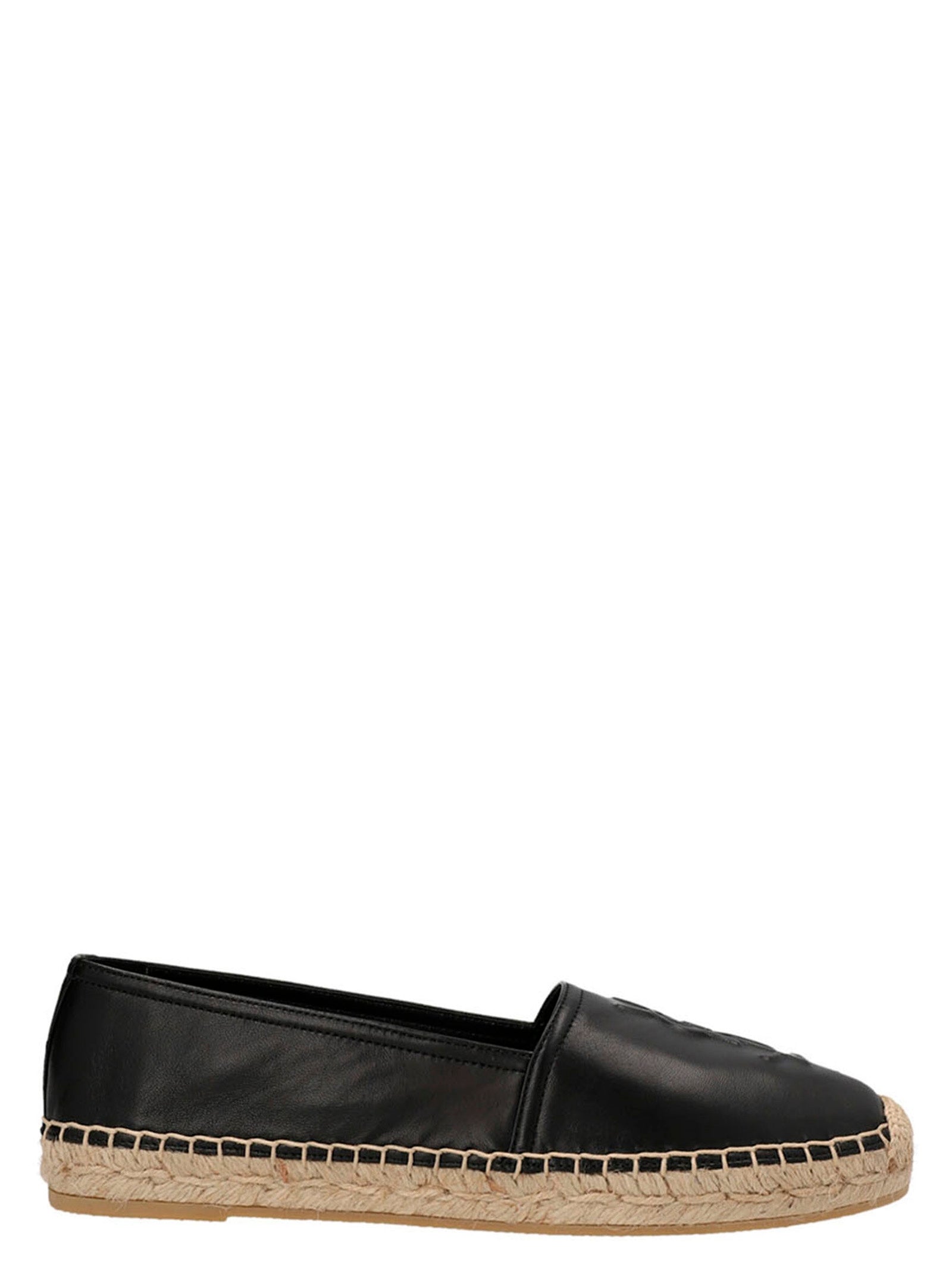 SAINT LAURENT - SAINT LAURENT - Logo leather espadrilles - Women’s Shoes