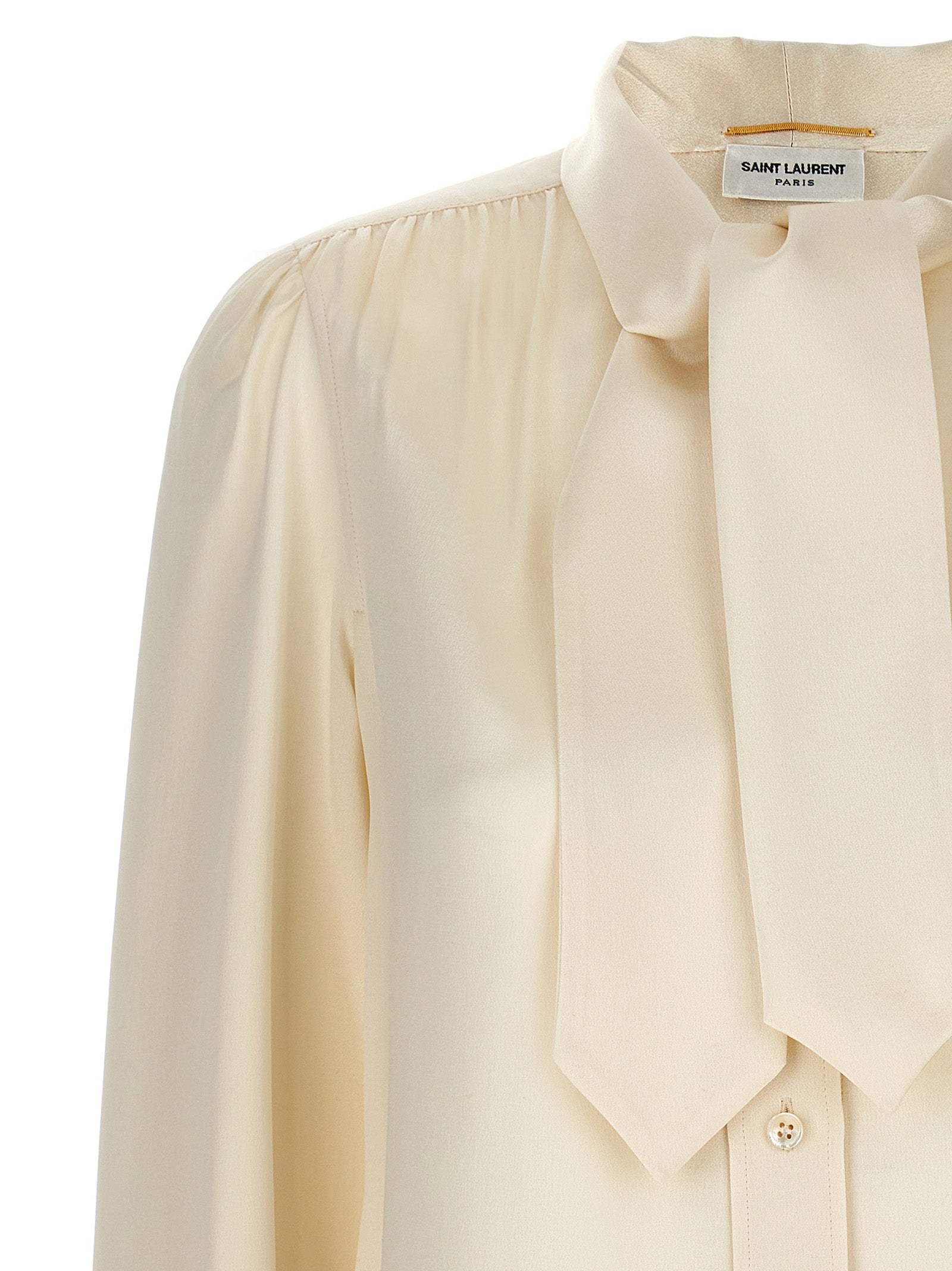 SAINT LAURENT - SAINT LAURENT - Lavalliere silk shirt - Women’s Tops