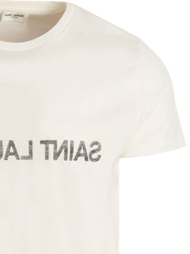 SAINT LAURENT - SAINT LAURENT - Logo print T-shirt - Men’s Tops