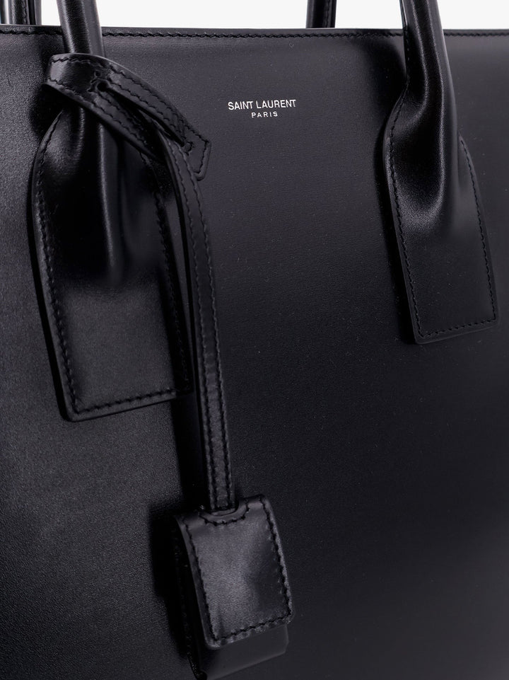 Saint Laurent - Leather Handbag With Frontal Logo Print - Home->Man->Bags->Handbags