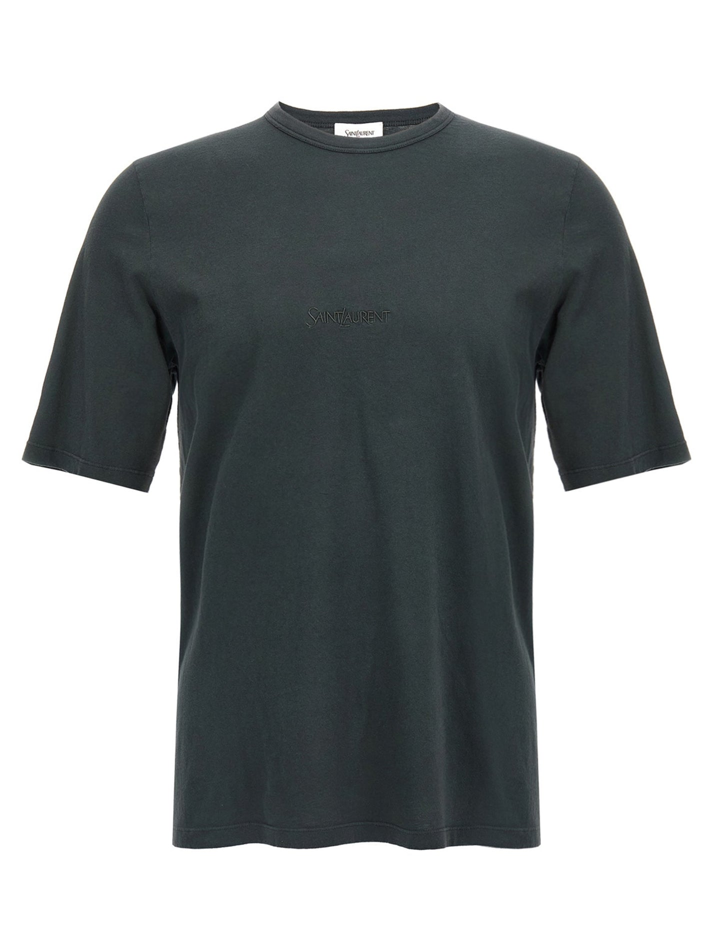 SAINT LAURENT - SAINT LAURENT - Logo embroidery t-shirt - Men’s Tops