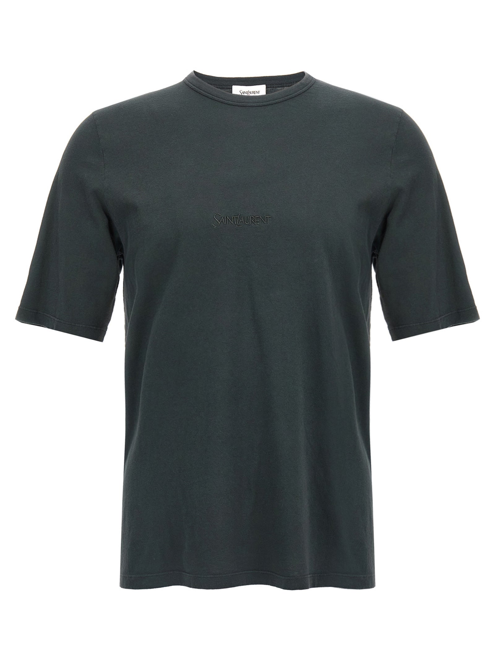 SAINT LAURENT - SAINT LAURENT - Logo embroidery t-shirt - Men’s Tops