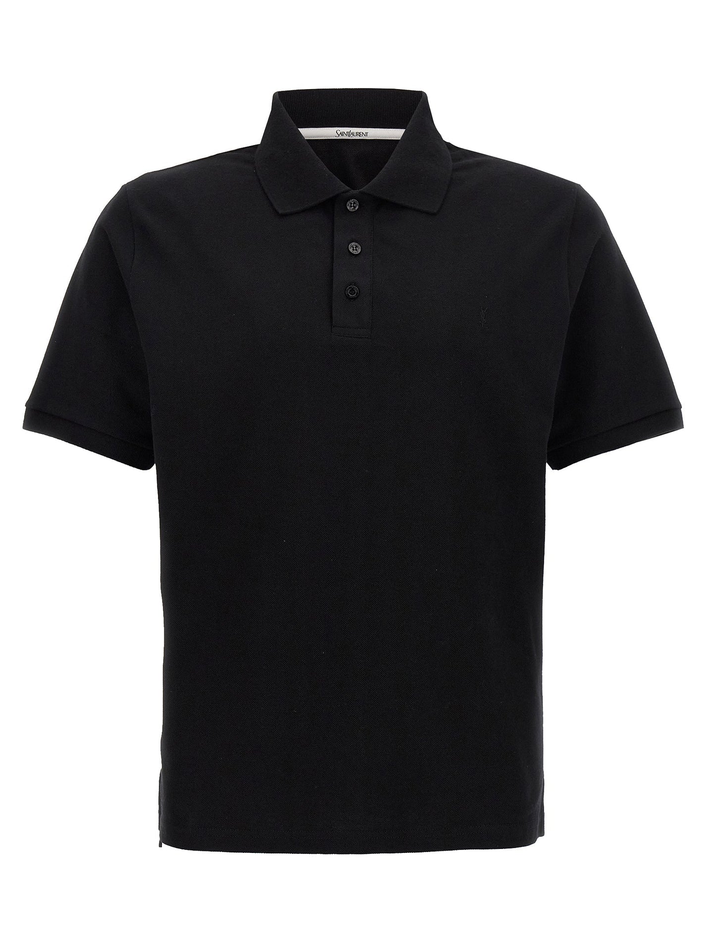 SAINT LAURENT - SAINT LAURENT - Logo embroidery polo shirt - Men’s Top