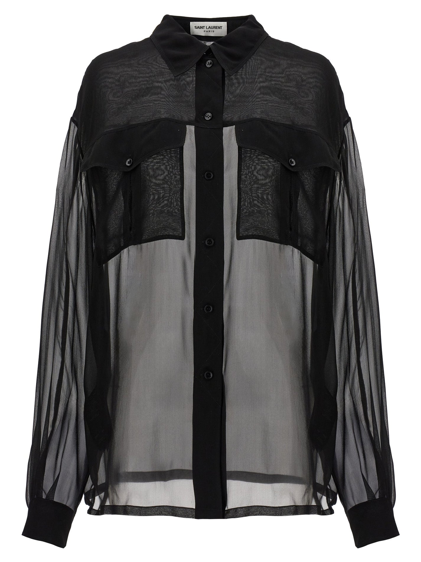 SAINT LAURENT - SAINT LAURENT - Silk muslin shirt - Woman,Clothing,Shirt blouse,