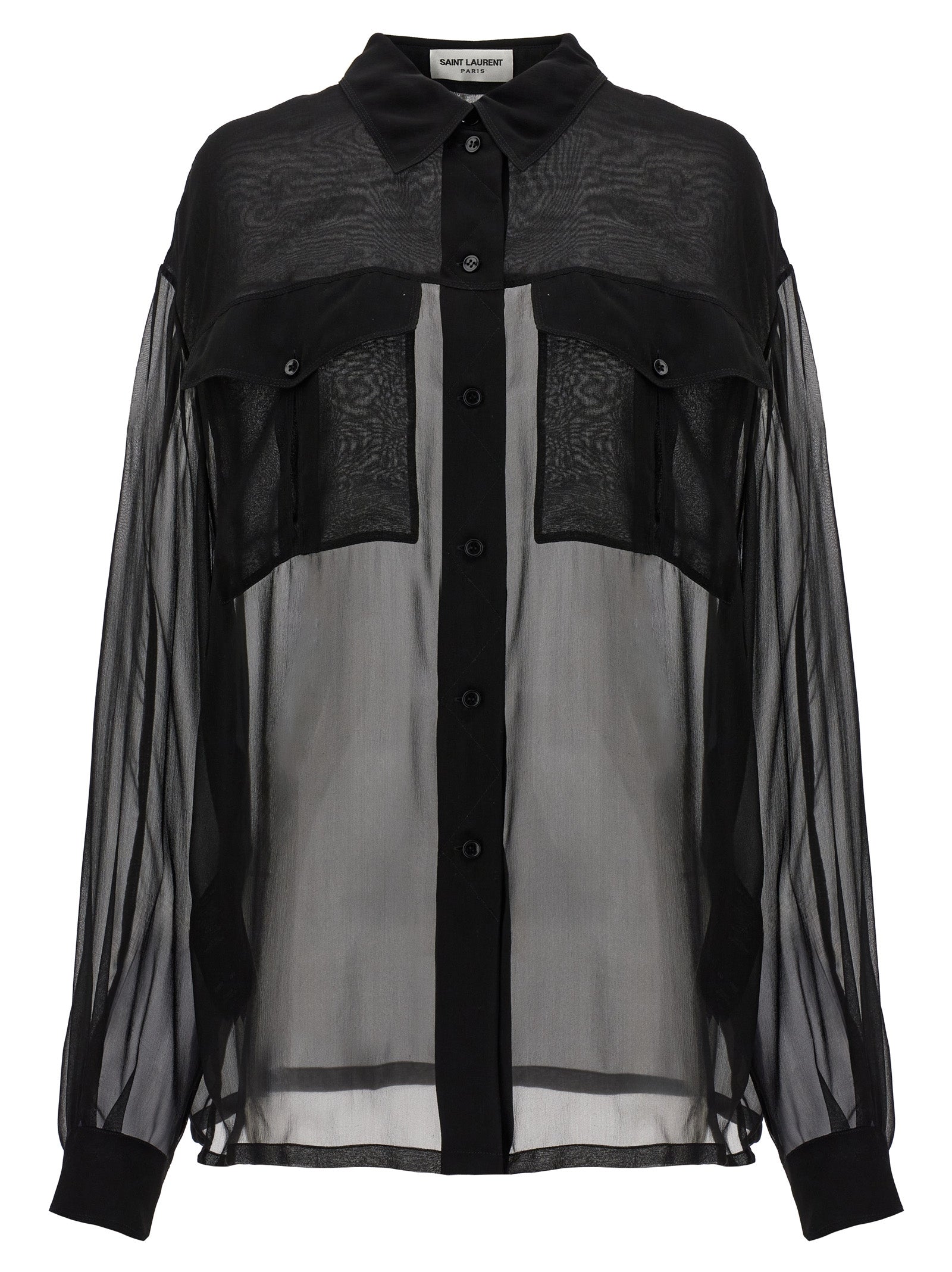 SAINT LAURENT - SAINT LAURENT - Silk muslin shirt - Woman,Clothing,Shirt blouse,