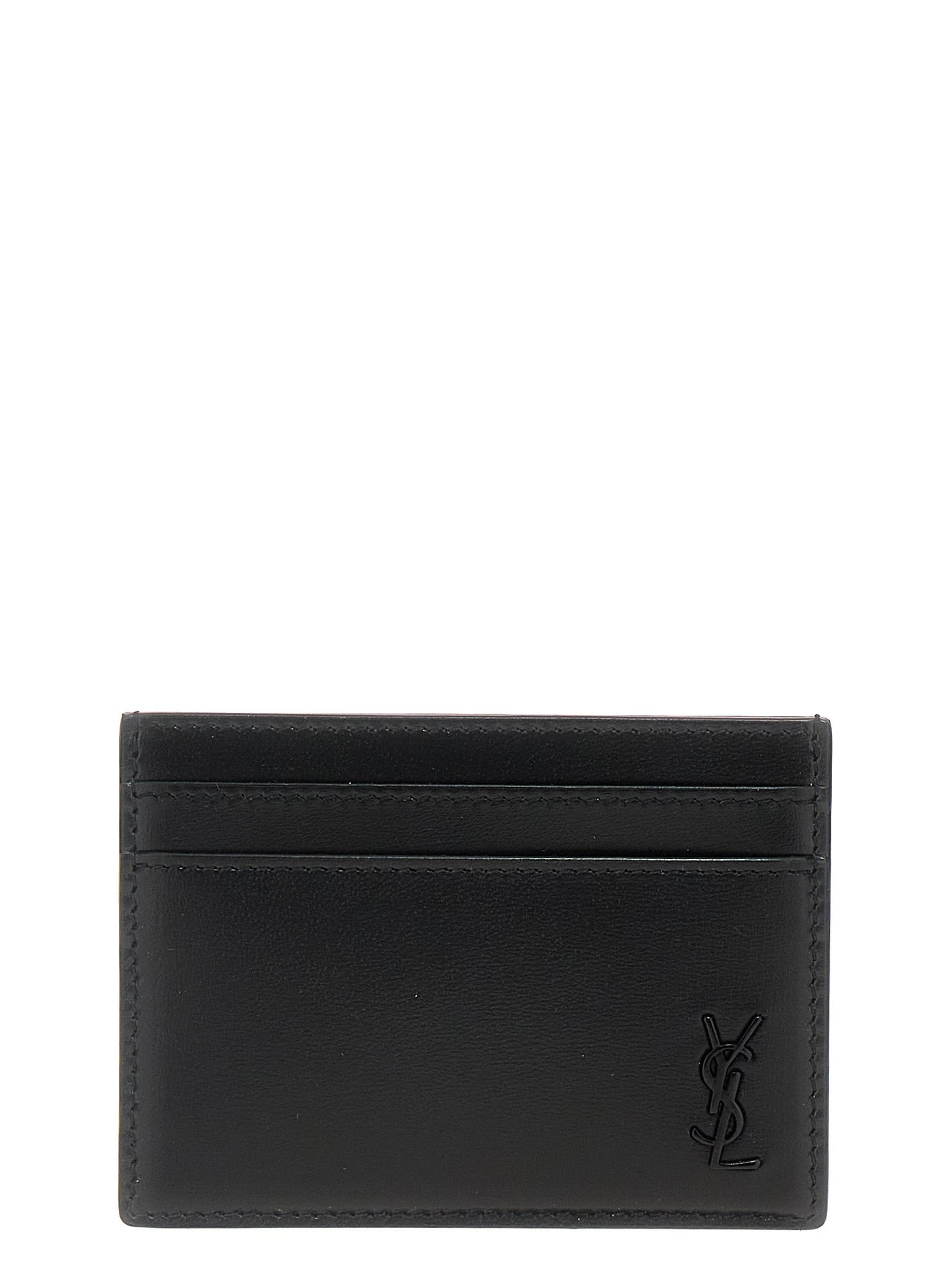 SAINT LAURENT - SAINT LAURENT - Logo leather cardholder - Men’s Accessories