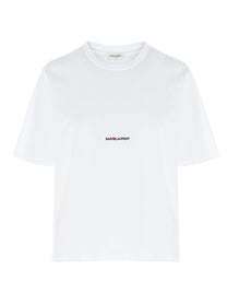 SAINT LAURENT - SAINT LAURENT - ’Saint Laurent Rive gauche’ T-shirt - Women’s Tops