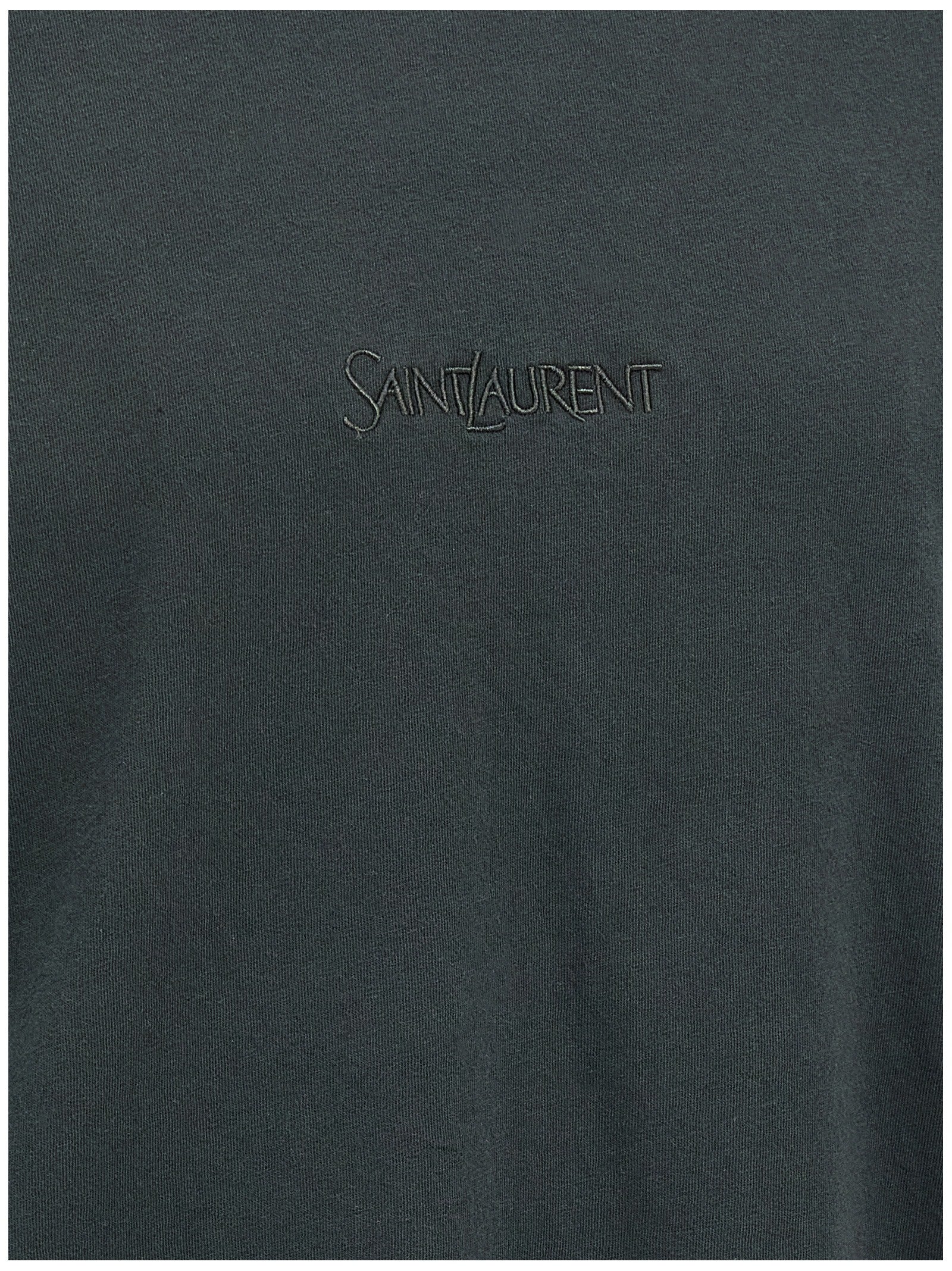 SAINT LAURENT - SAINT LAURENT - Logo embroidery t-shirt - Men’s Tops