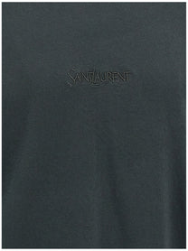 SAINT LAURENT - SAINT LAURENT - Logo embroidery t-shirt - Men’s Tops