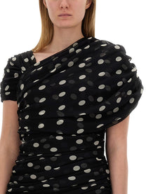 Saint Laurent - Saint Laurent Asymmetrical Gathered Dress - Women’s Clothing