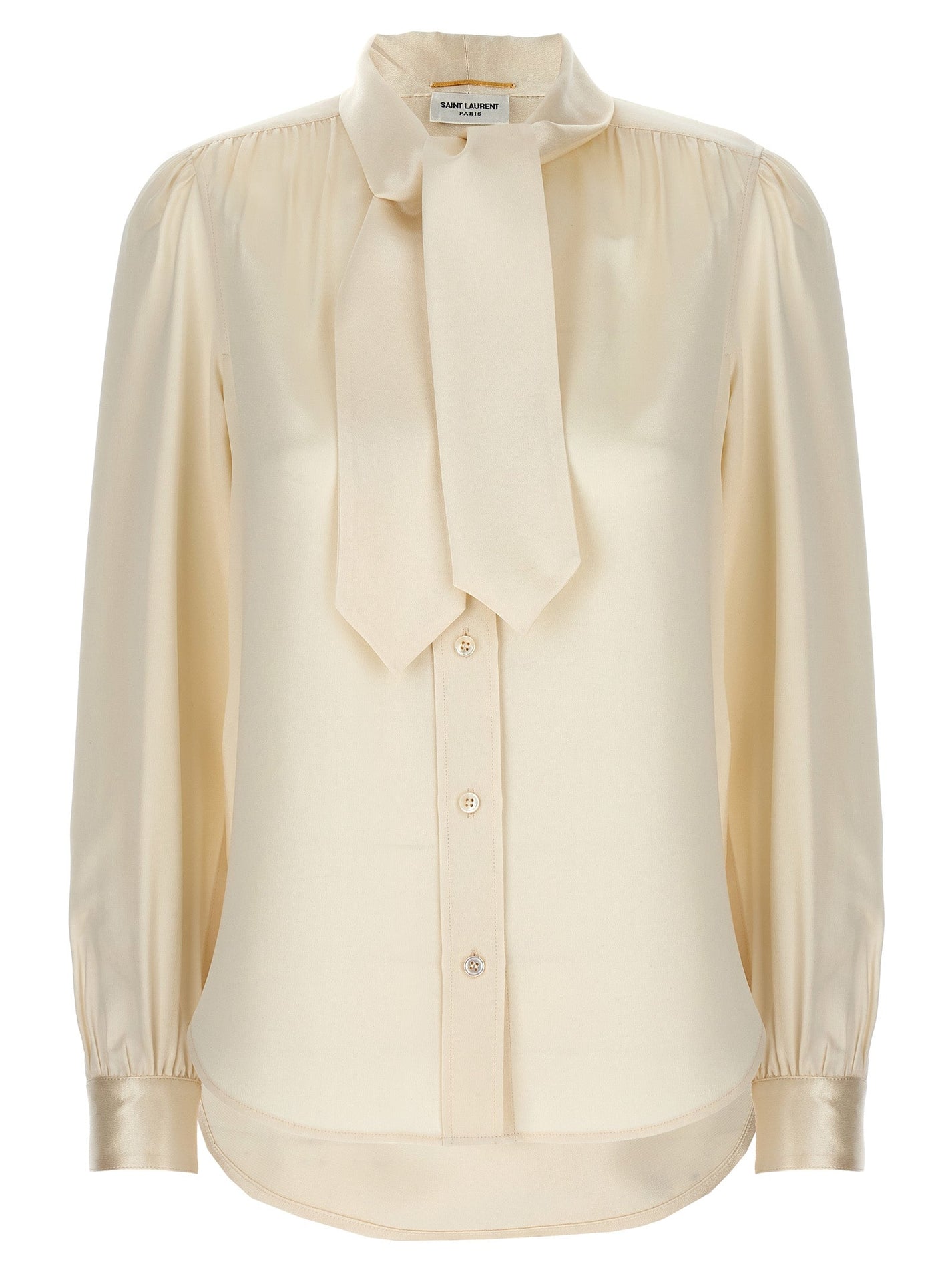 SAINT LAURENT - SAINT LAURENT - Lavalliere silk shirt - Women’s Tops