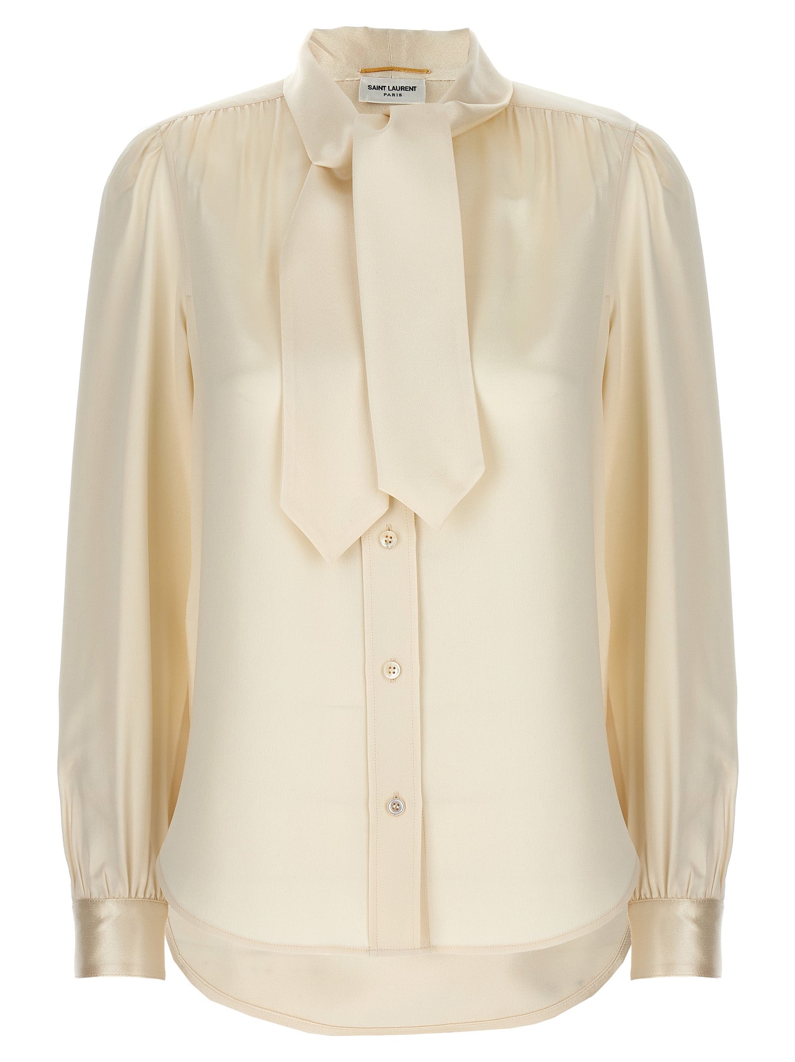 SAINT LAURENT - SAINT LAURENT - Lavalliere silk shirt - Women’s Tops