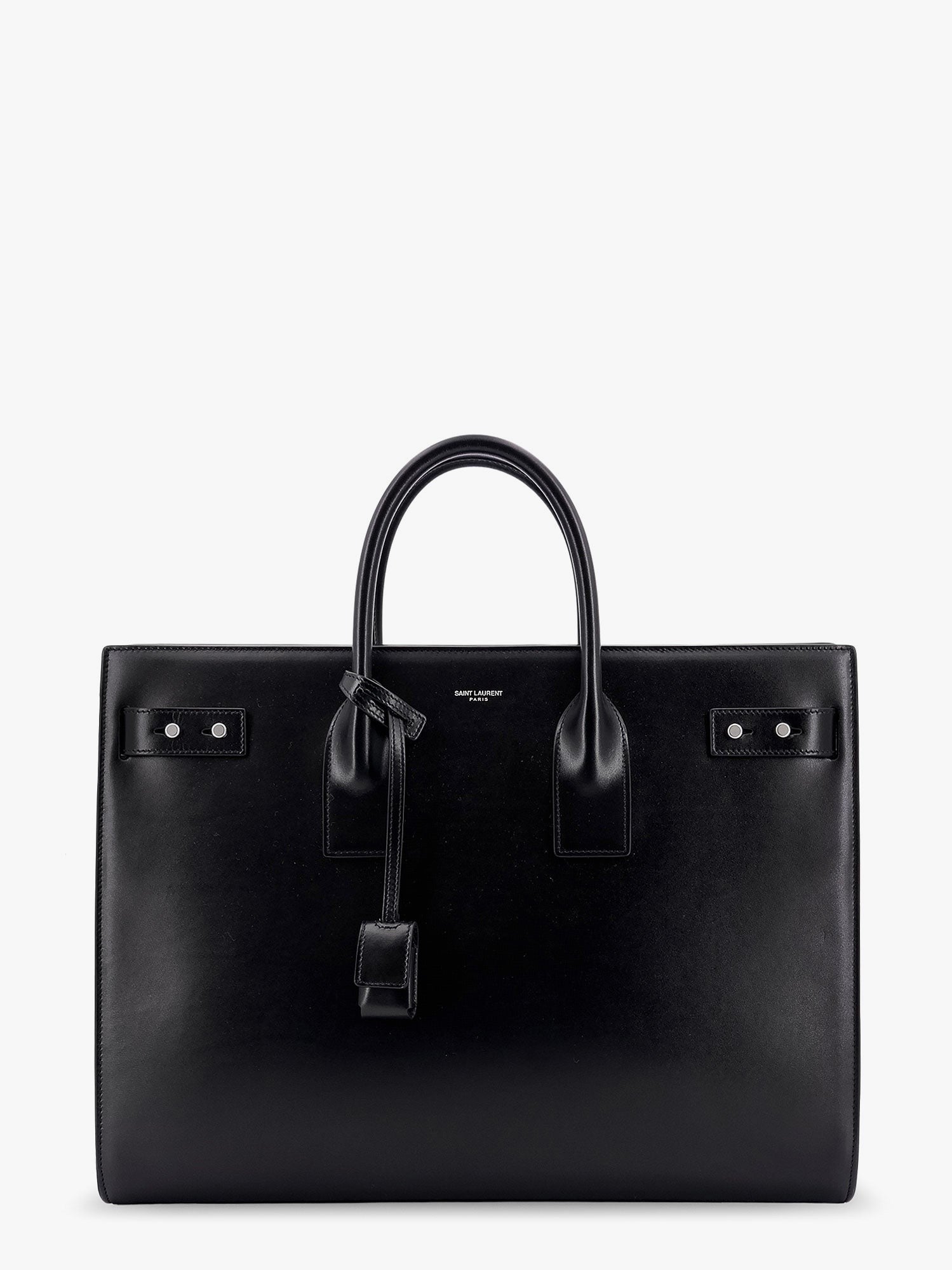 Saint Laurent - Leather Handbag With Frontal Logo Print - Home->Man->Bags->Handbags