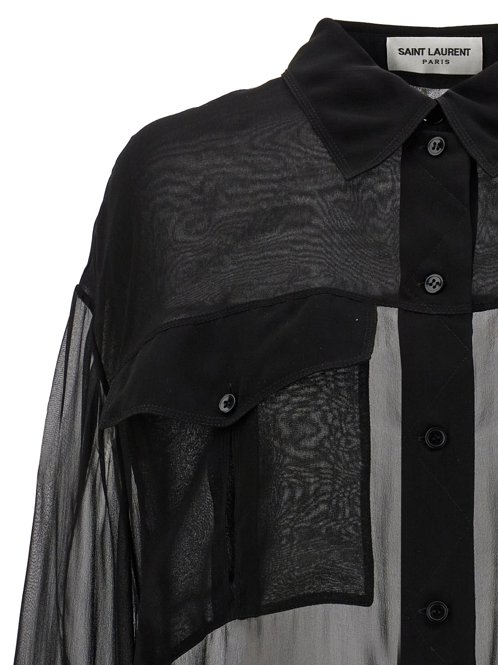 SAINT LAURENT - SAINT LAURENT - Silk muslin shirt - Woman,Clothing,Shirt blouse,