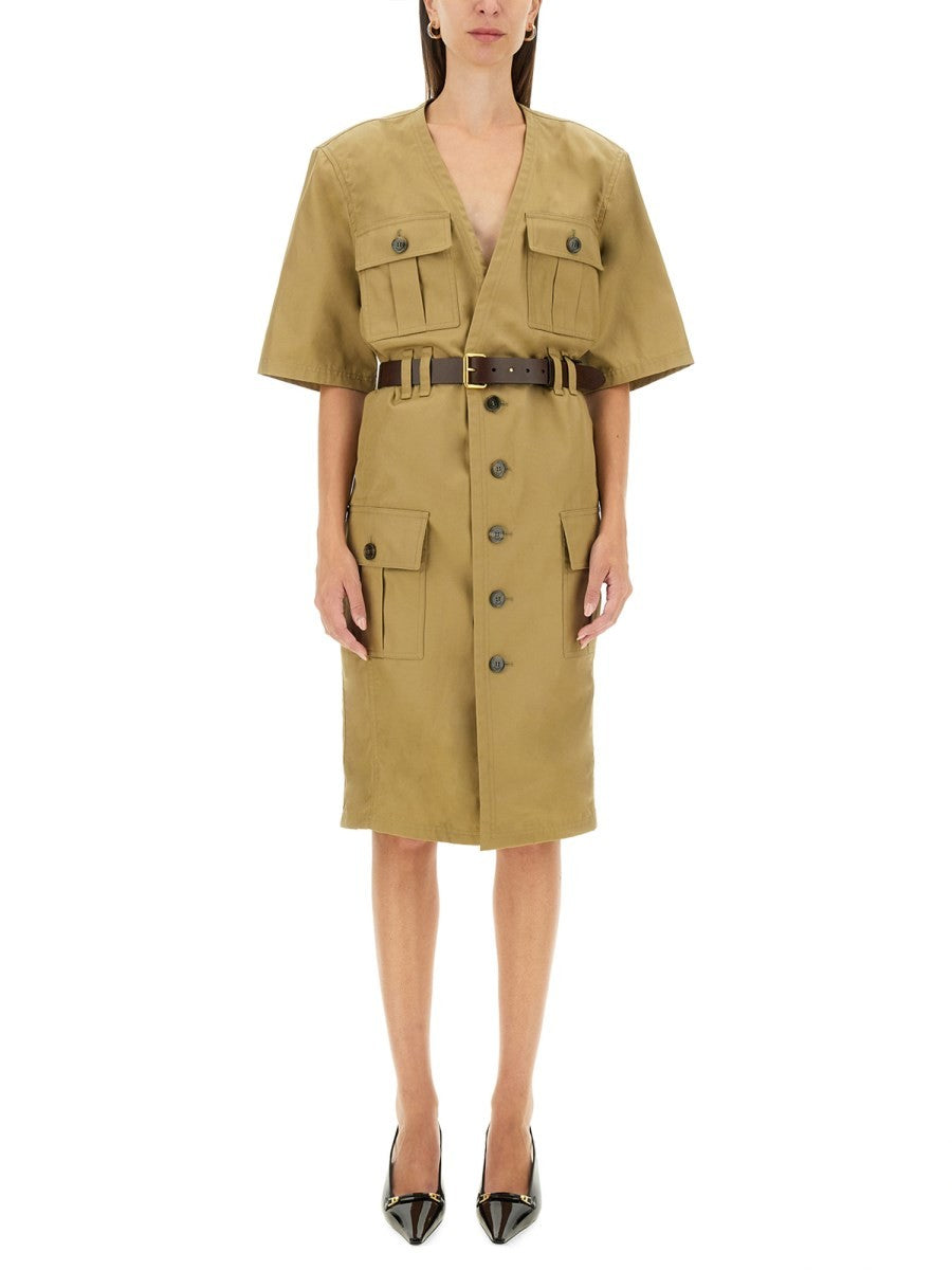 Saint Laurent - Saint Laurent ’Saharienne’ Dress - Women’s Clothing