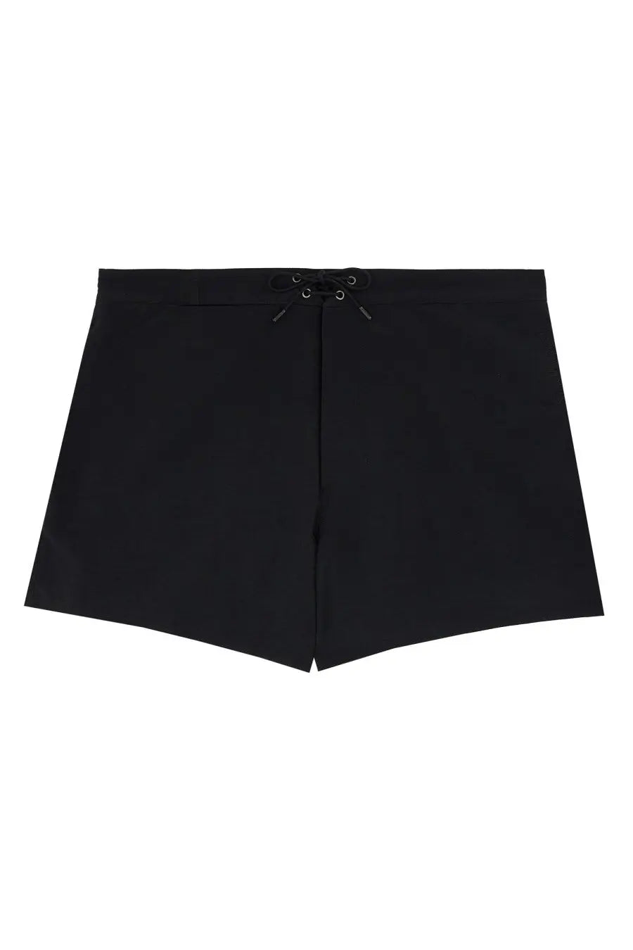 Saint Laurent men’s black boxer swimsuit with drawstring waistband and subtle side seam detailing for swimwear