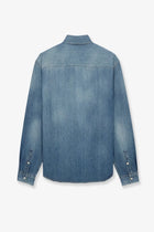 Saint Laurent Men's Cassandre Horizon Blue Denim Shirt Blue, view 2