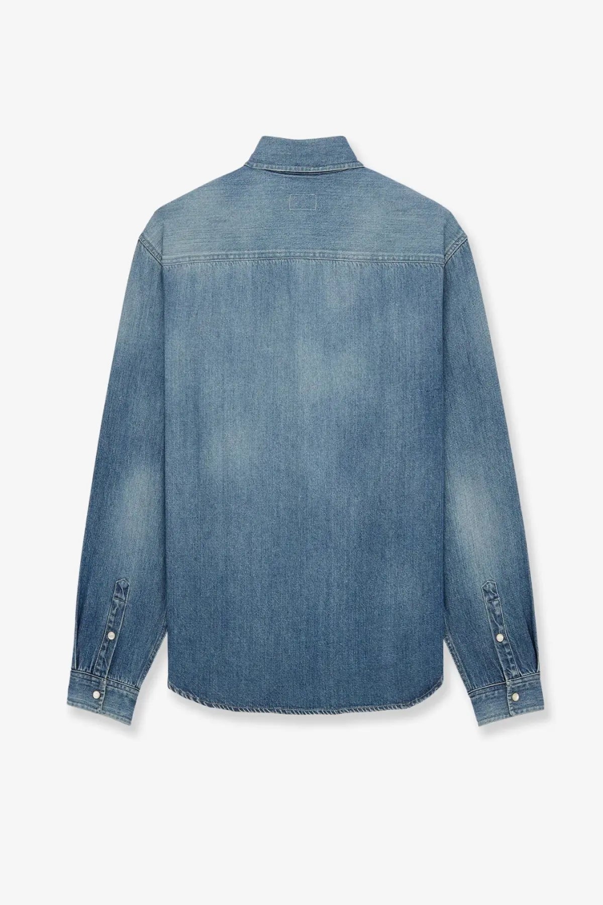 Saint Laurent Men's Cassandre Horizon Blue Denim Shirt Blue, view 2