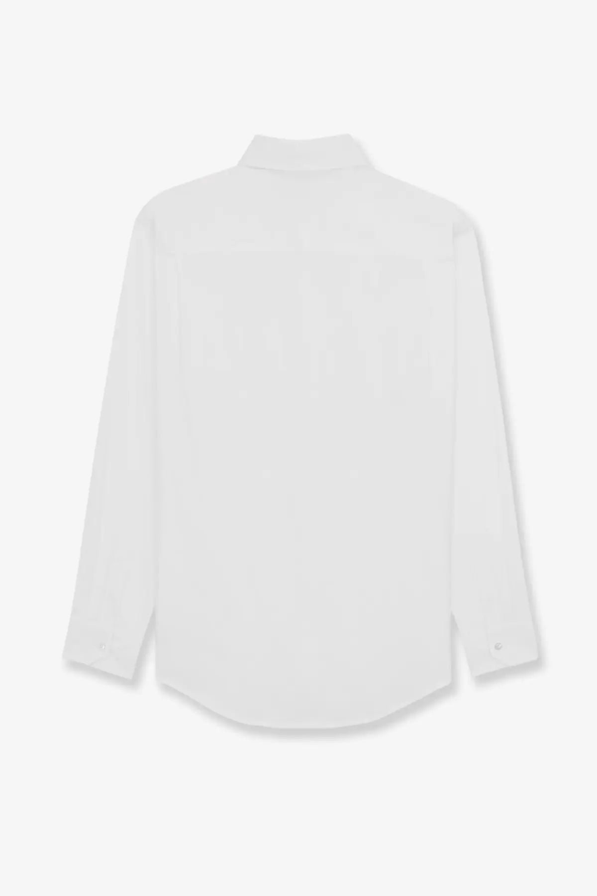 Saint Laurent men’s cassandre stretch cotton shirt white with long sleeves classic collar and subtle texture