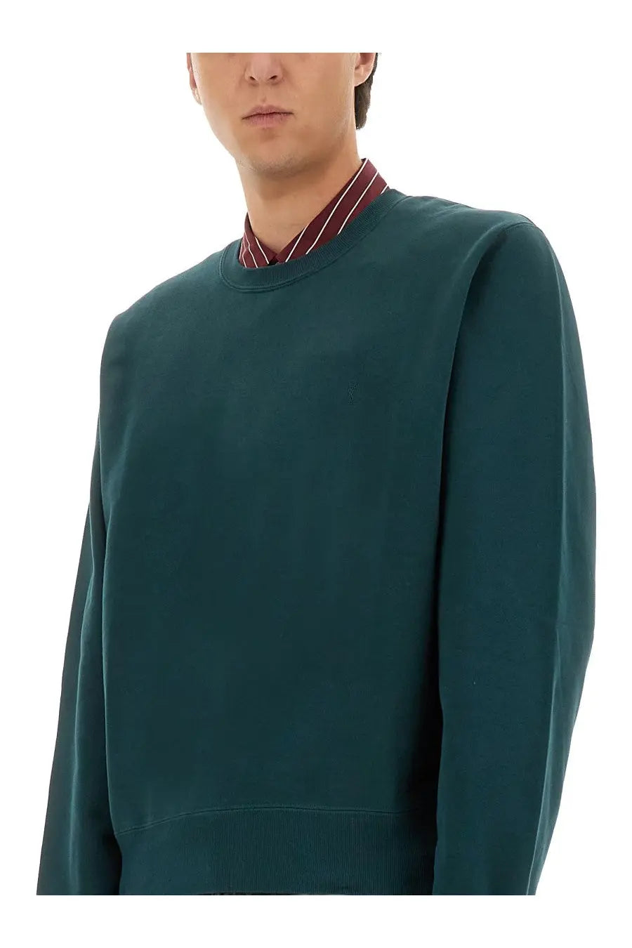 Saint Laurent Men's Cassandre Sweatshirt Green, view 4