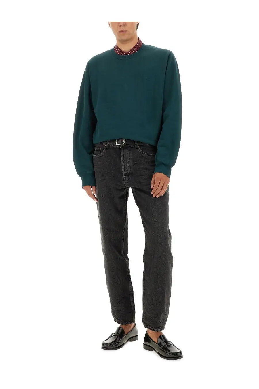 Saint Laurent Men's Cassandre Sweatshirt Green, view 2