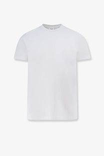 White cotton Saint Laurent men’s certified cotton crew neck t-shirt with minimalist design and subtle neckline tag