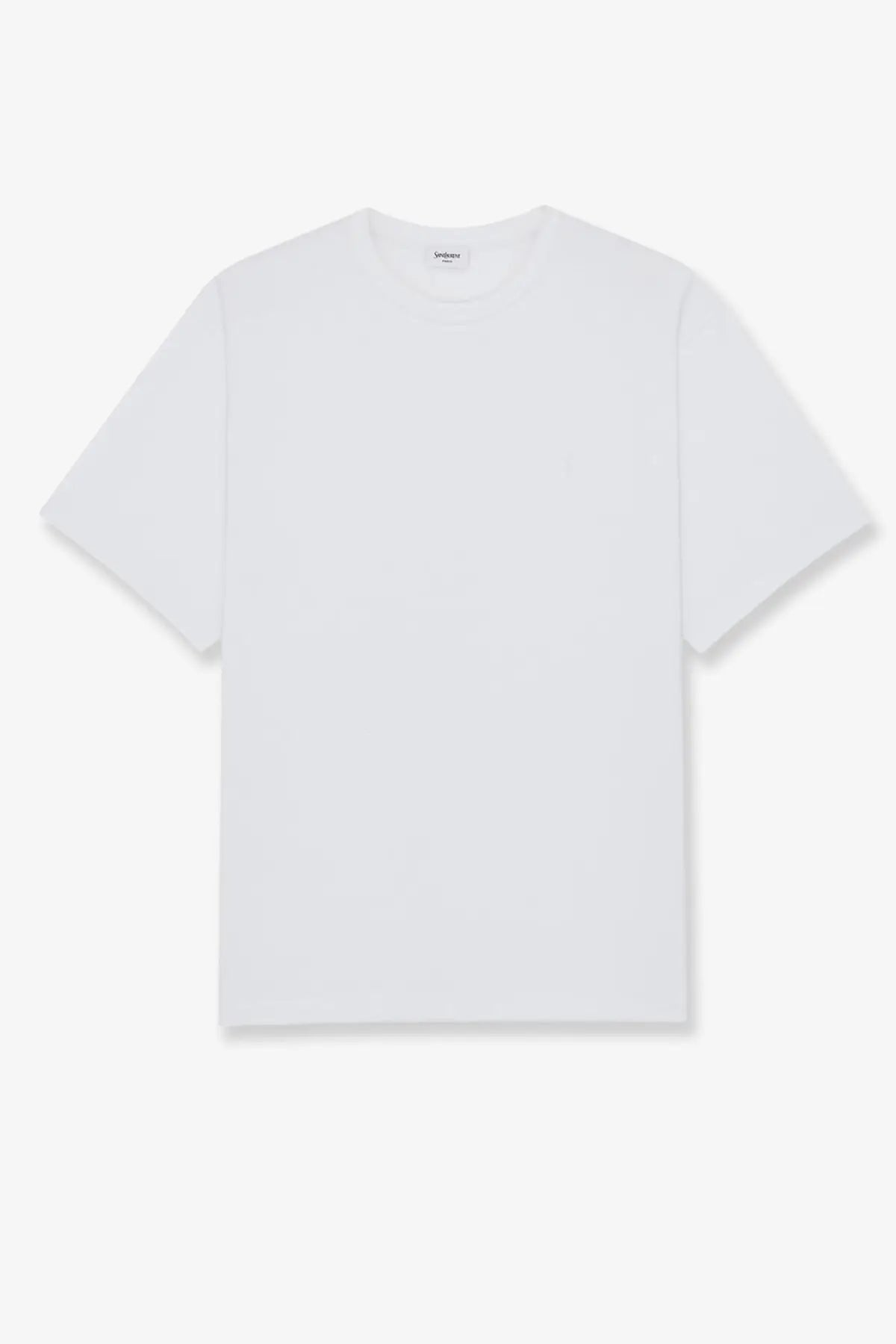 Saint Laurent men’s certified cotton white crew neck t-shirt with a minimalist design and clean finish