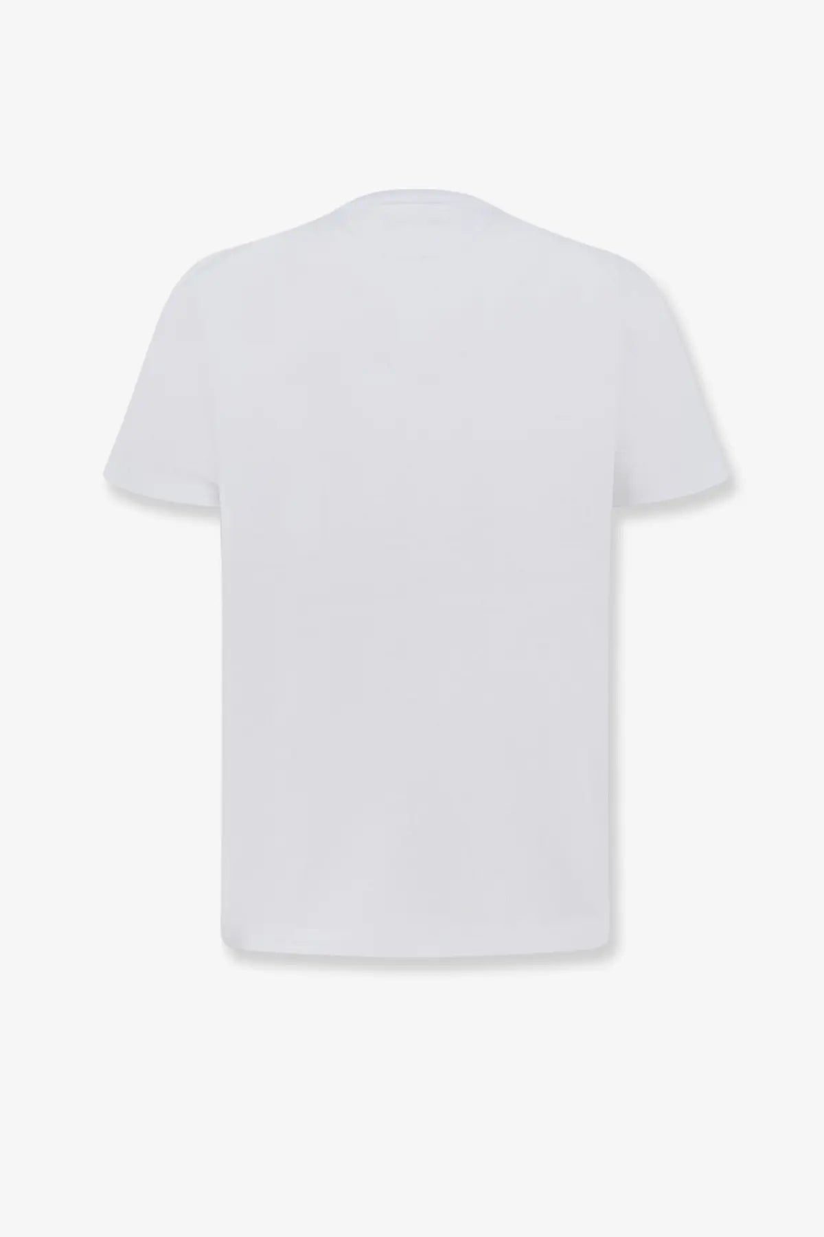 Saint Laurent men’s certified cotton shirt white with simple crew neck and short sleeves in white cotton