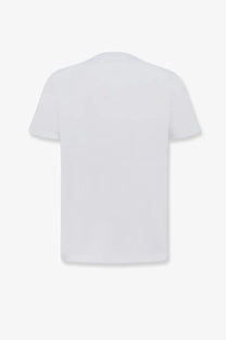 Saint Laurent men’s certified cotton shirt white with simple crew neck and short sleeves in white cotton