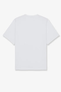 Saint Laurent men’s certified cotton shirt white with short sleeves and a simple crew neck made of white cotton