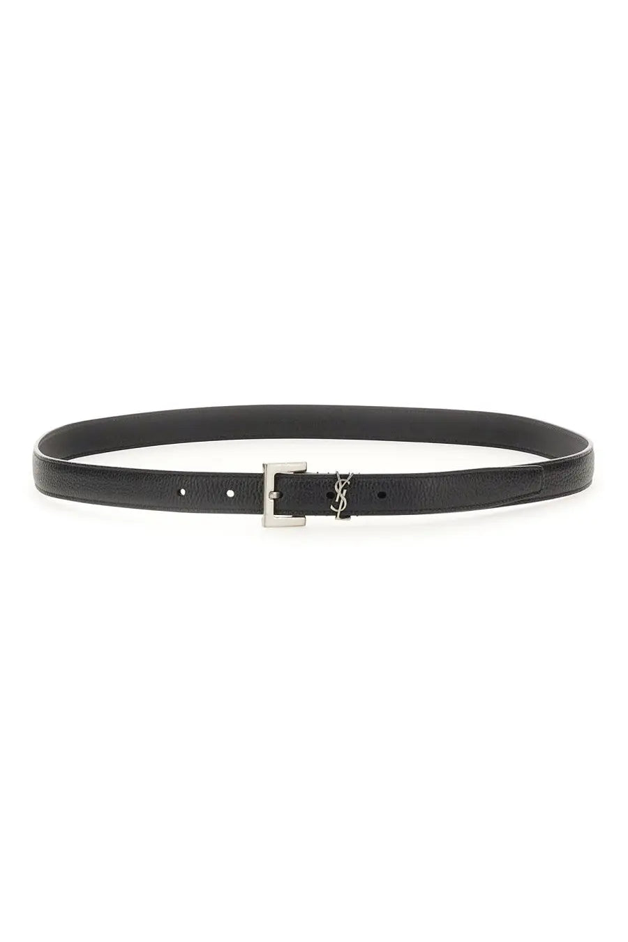 Saint Laurent Men's Thin Cassandre Belt Black