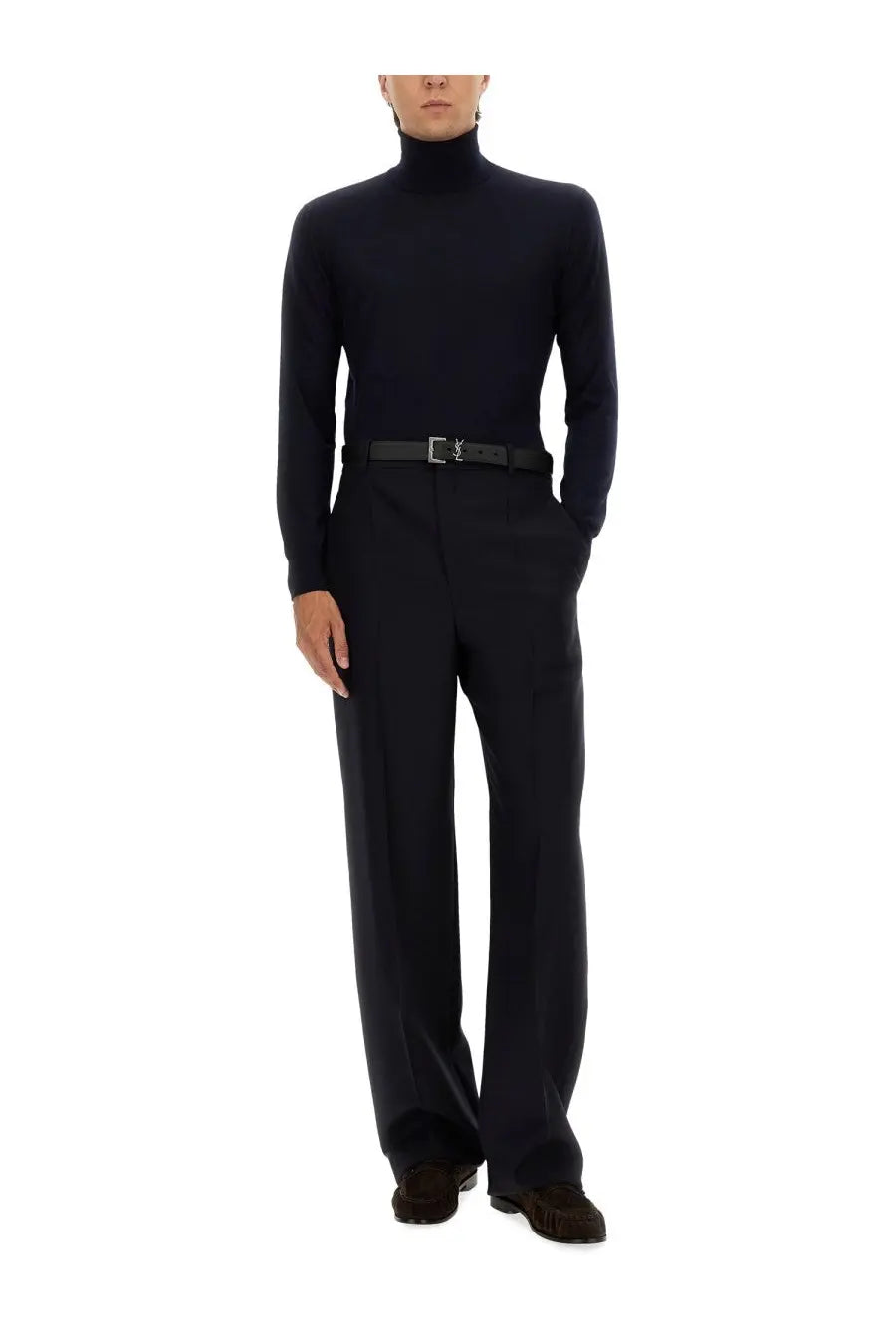Saint Laurent Men's High Waist Pants Blue, view 2