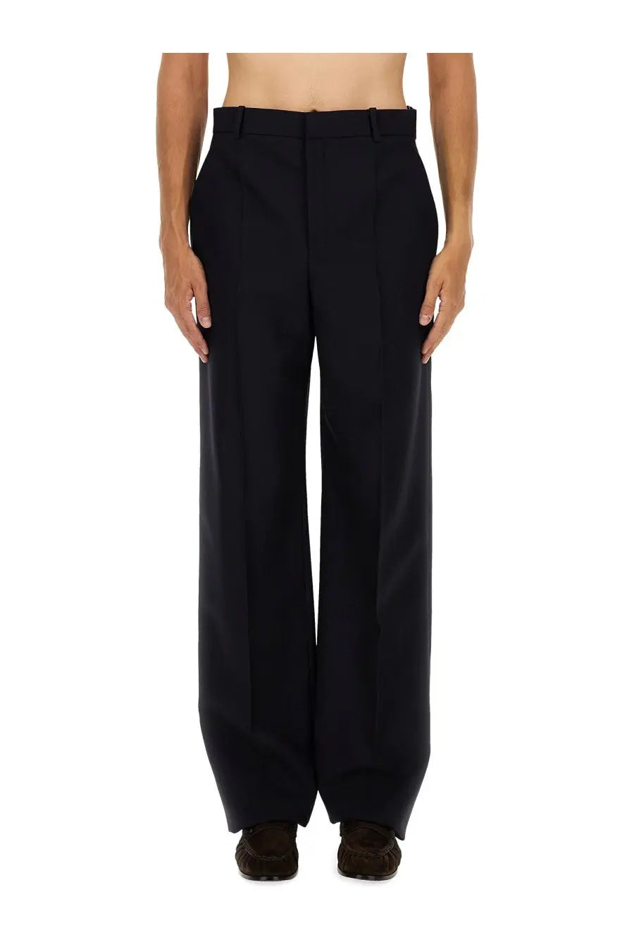 Saint Laurent Men's High Waist Pants Blue
