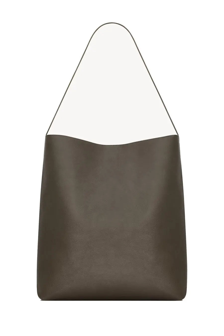 Saint Laurent men’s hobo bold bag green minimalist olive green leather tote bag with sleek curved top handle