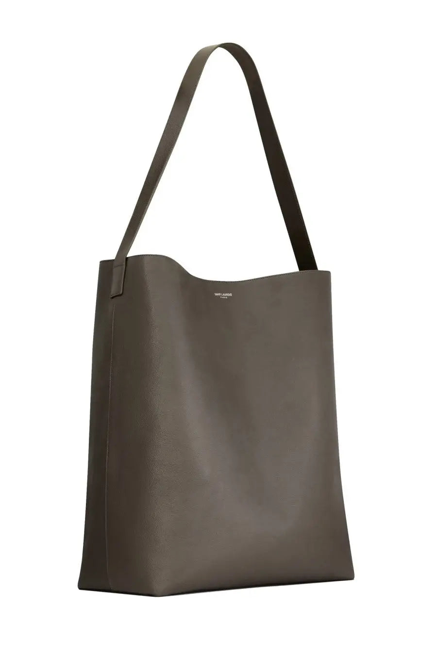 Saint Laurent men’s hobo bold bag in sleek olive green leather with a single shoulder strap and subtle branding