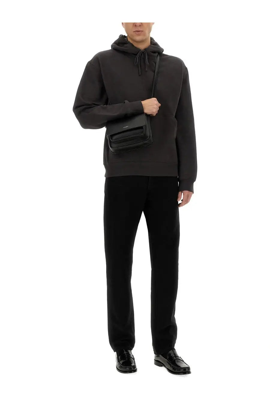 Saint Laurent Men's Hooded Sweatshirt Grey, view 2