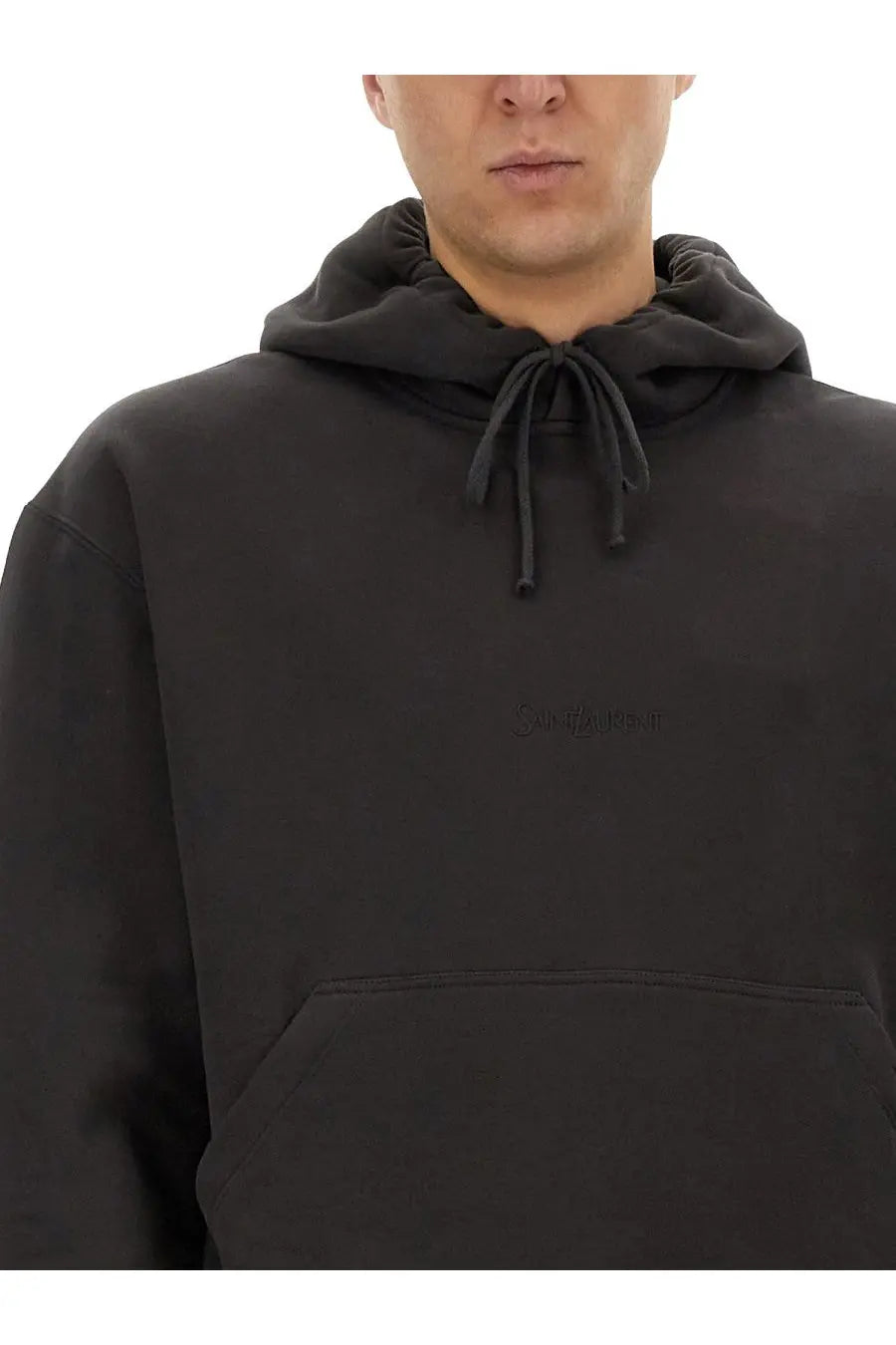 Saint Laurent Men's Hooded Sweatshirt Grey, view 4