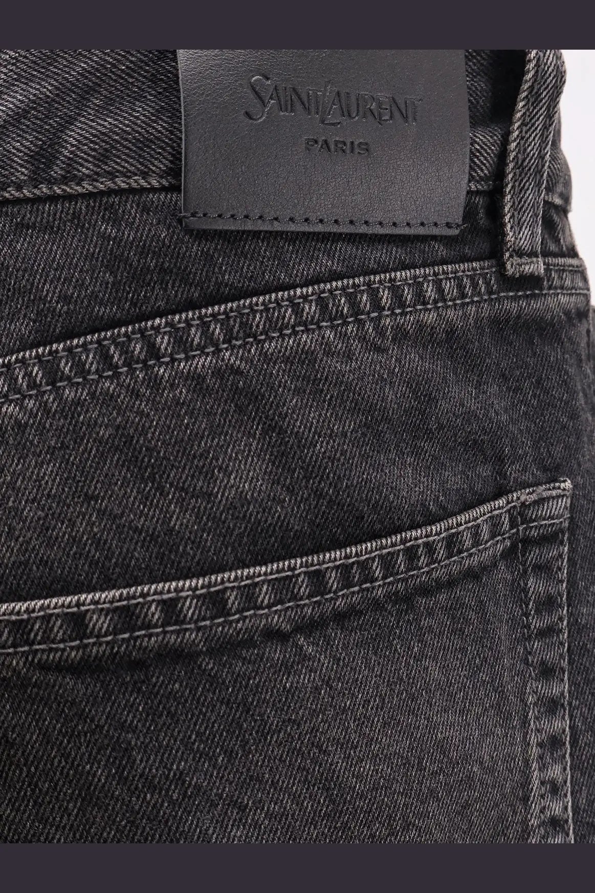 Saint Laurent Men's Long Mick Black Denim Trousers Black, view 5