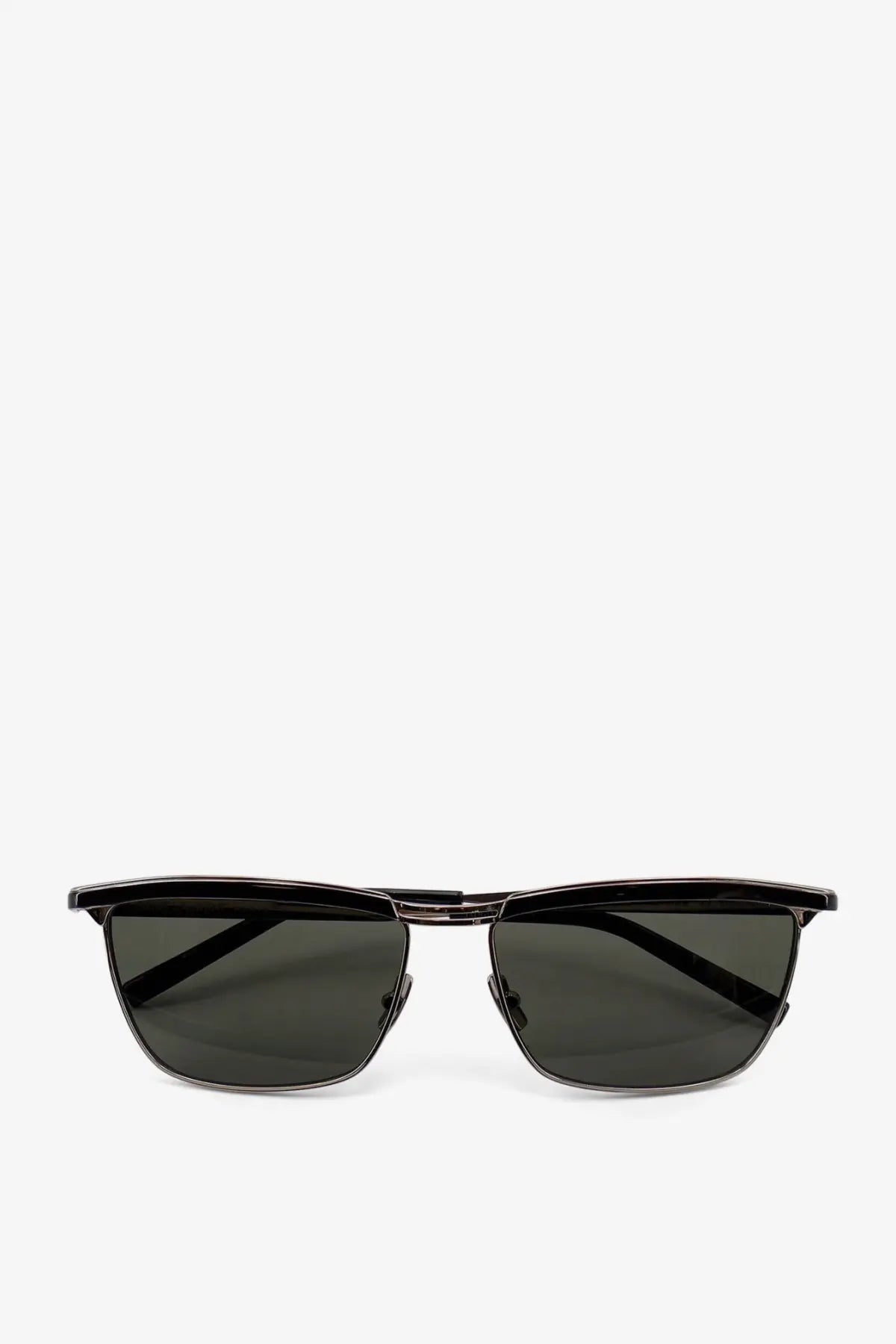 Saint Laurent mens metal sunglasses grey black frame dark gray lenses