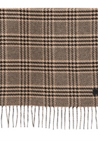 Saint Laurent Men's Prince of Wales Pattern Silk Scarf Black, view 3