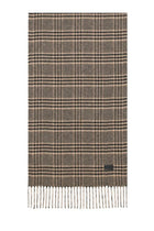 Saint Laurent Men's Prince of Wales Pattern Silk Scarf Black, view 2