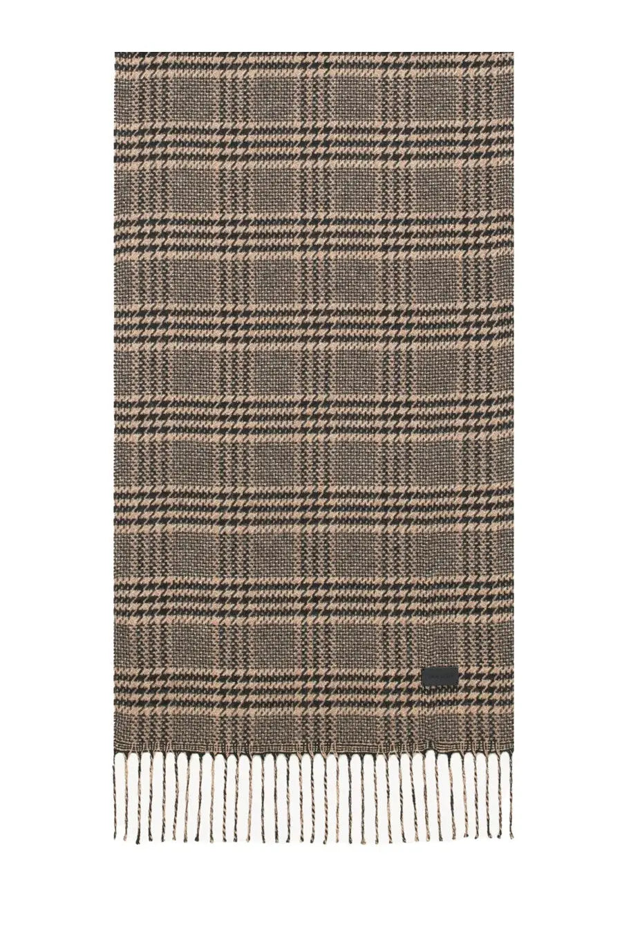 Saint Laurent Men's Prince of Wales Pattern Silk Scarf Black, view 2