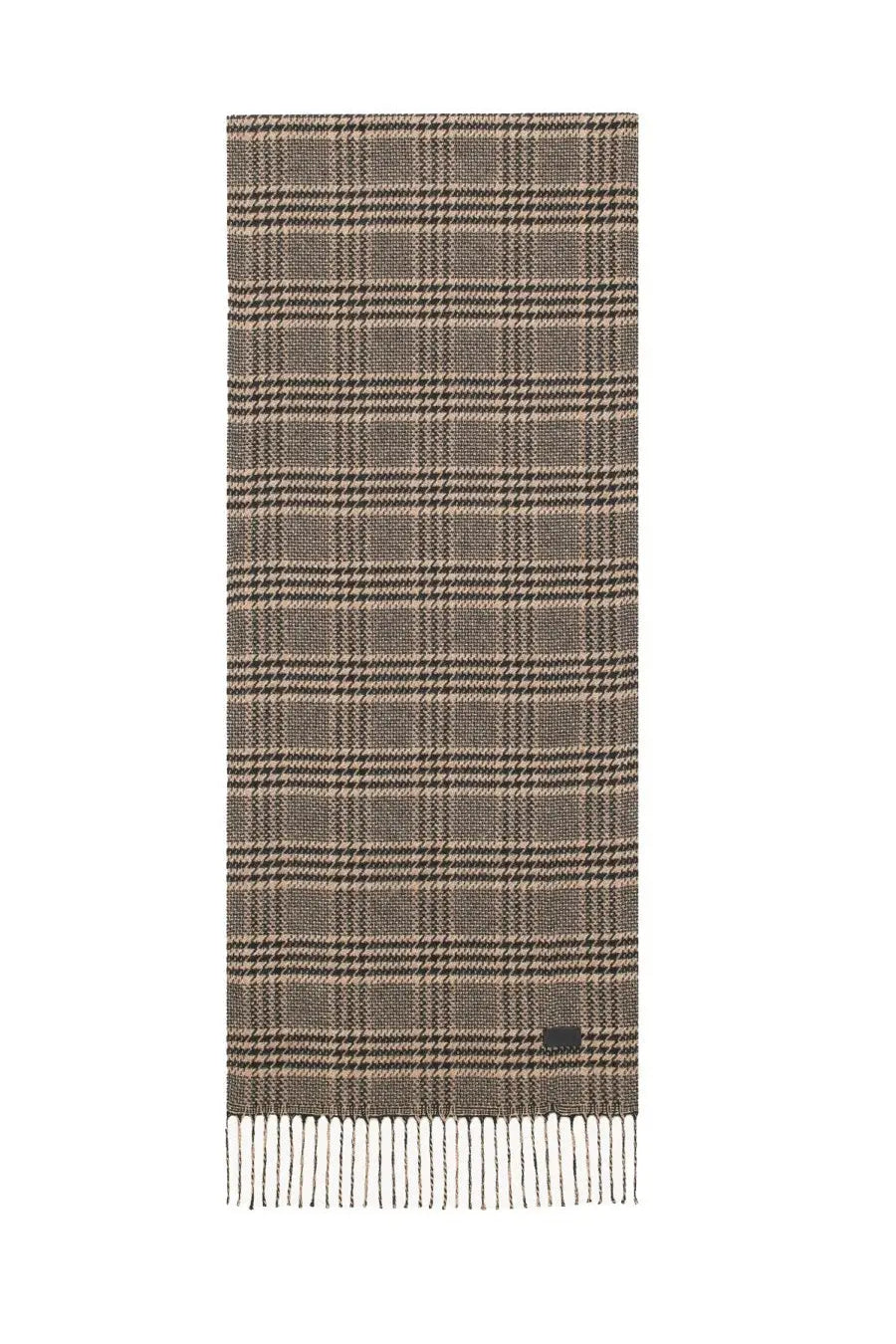 Saint Laurent Men's Prince of Wales Pattern Silk Scarf Black