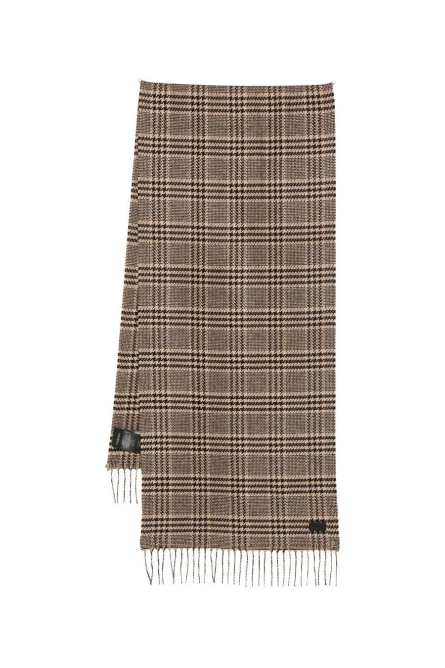 Saint Laurent Men's Prince of Wales Pattern Silk Scarf Black, view 4