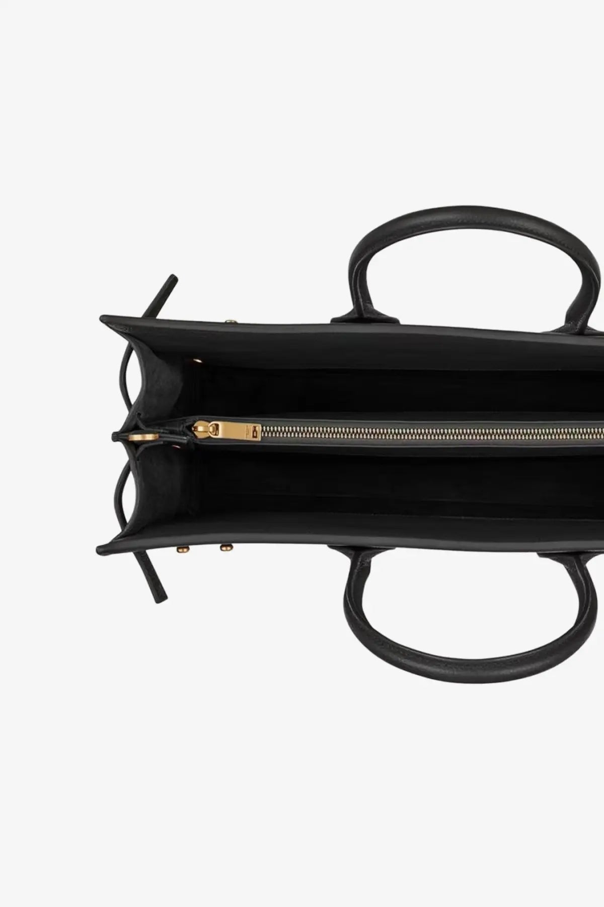 Saint Laurent men’s sac de jour large black leather tote bag with gold-tone zipper and handles for shoulder use