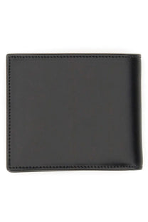 Saint Laurent men’s tiny cassandre east west wallet black leather with precise stitching along the edges