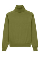 Saint Laurent Men's Wool and Silk Turtleneck Green
