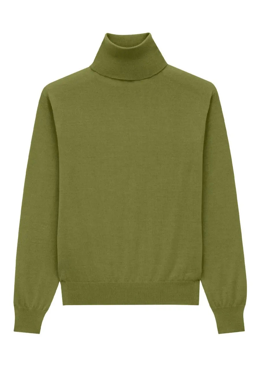 Saint Laurent Men's Wool and Silk Turtleneck Green