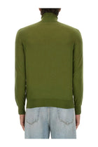 Saint Laurent Men's Wool and Silk Turtleneck Green, view 4