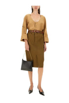 Saint Laurent Women's Henley Blouse Beige, view 2